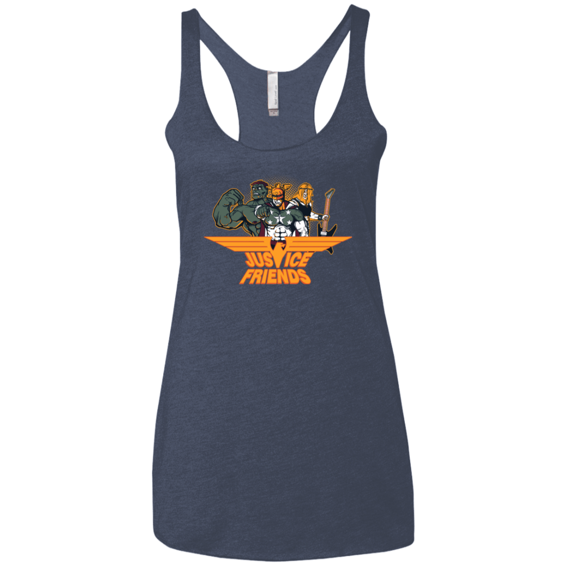 T-Shirts Vintage Navy / X-Small Justice Friends Women's Triblend Racerback Tank