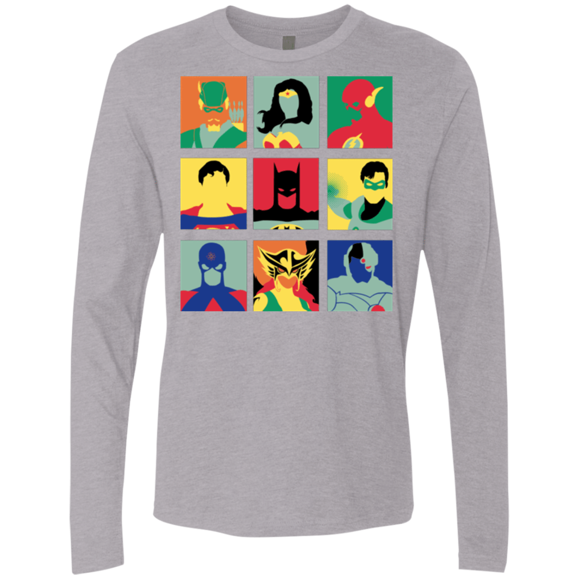 T-Shirts Heather Grey / Small Justice Pop Men's Premium Long Sleeve