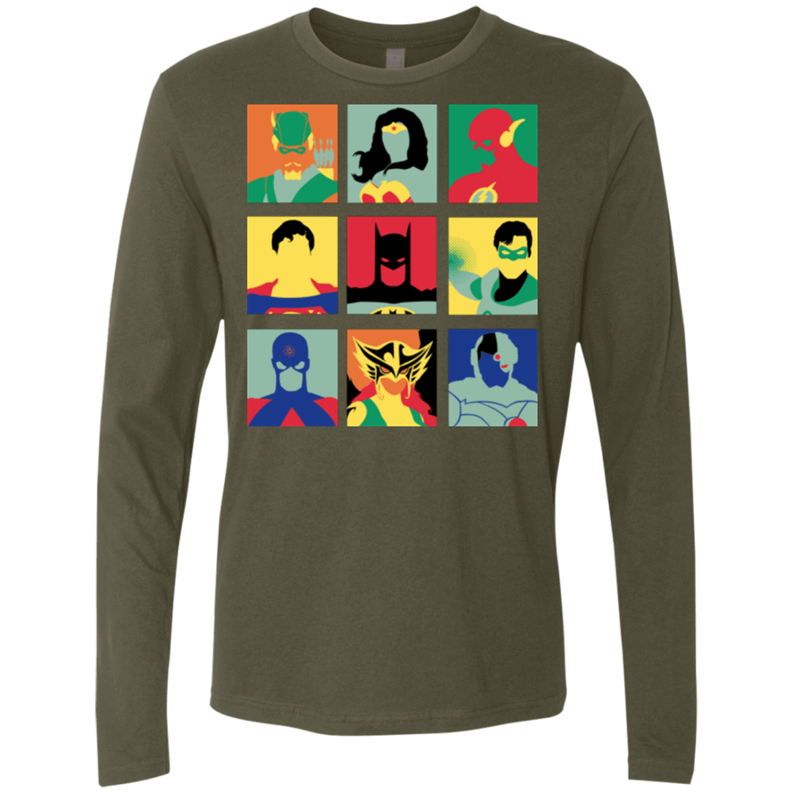 T-Shirts Military Green / Small Justice Pop Men's Premium Long Sleeve