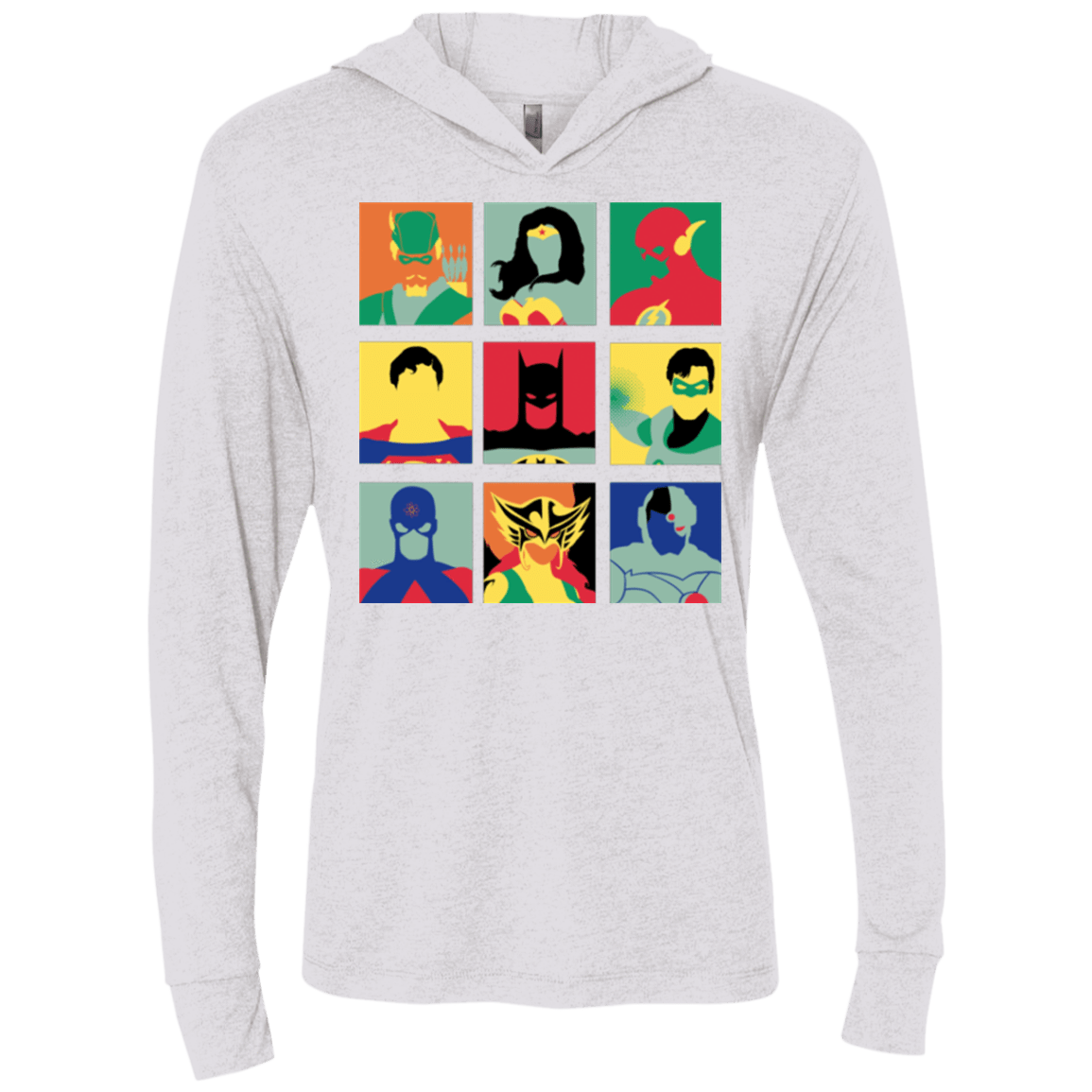 T-Shirts Heather White / X-Small Justice Pop Triblend Long Sleeve Hoodie Tee