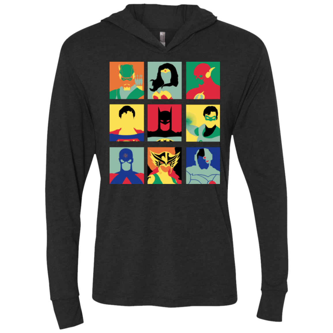 T-Shirts Vintage Black / X-Small Justice Pop Triblend Long Sleeve Hoodie Tee