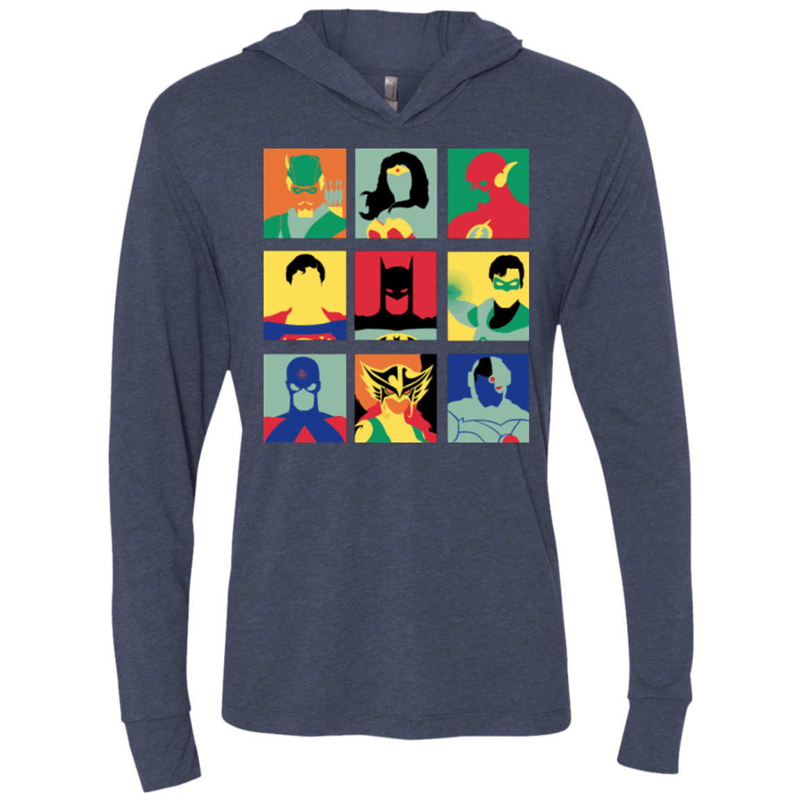 T-Shirts Vintage Navy / X-Small Justice Pop Triblend Long Sleeve Hoodie Tee