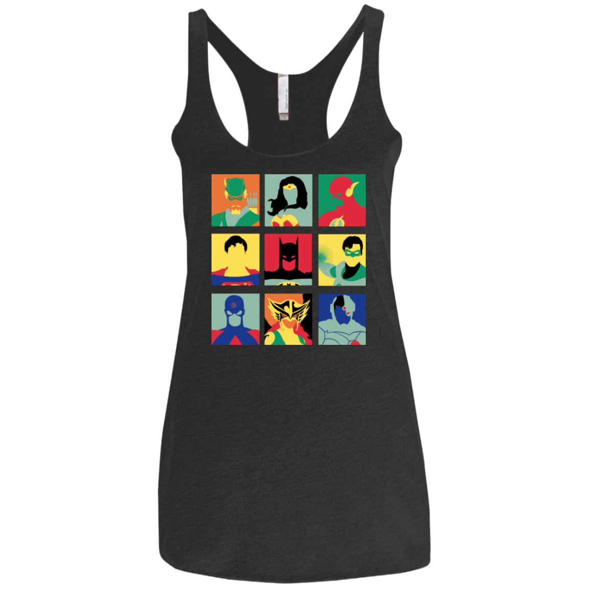 T-Shirts Vintage Black / X-Small Justice Pop Women's Triblend Racerback Tank