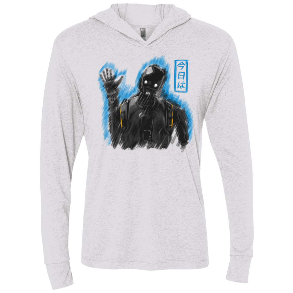 T-Shirts Heather White / X-Small K-2SO Triblend Long Sleeve Hoodie Tee