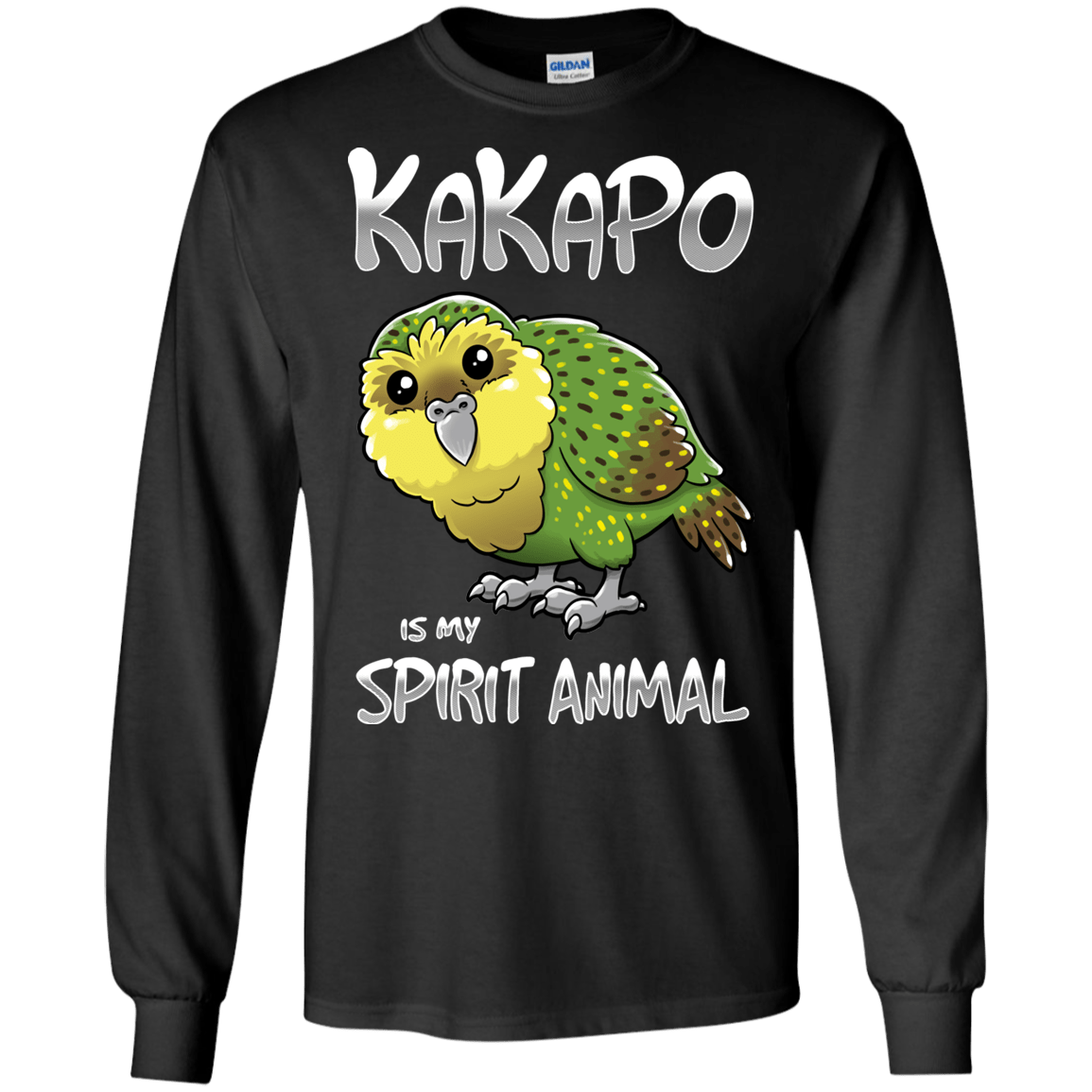 T-Shirts Black / S Kakapo Spirit Animal Men's Long Sleeve T-Shirt