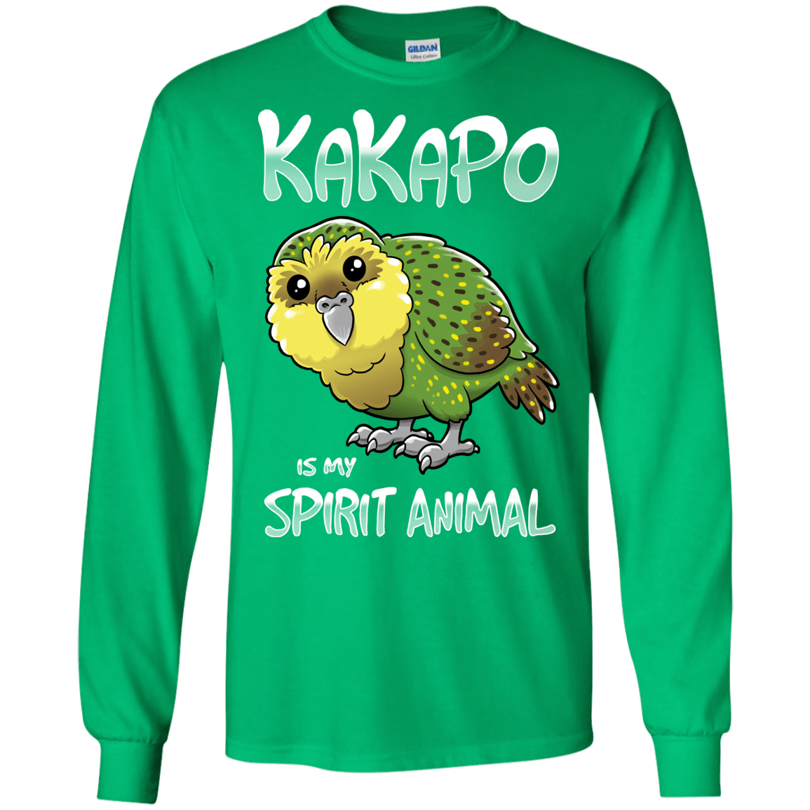 T-Shirts Irish Green / S Kakapo Spirit Animal Men's Long Sleeve T-Shirt