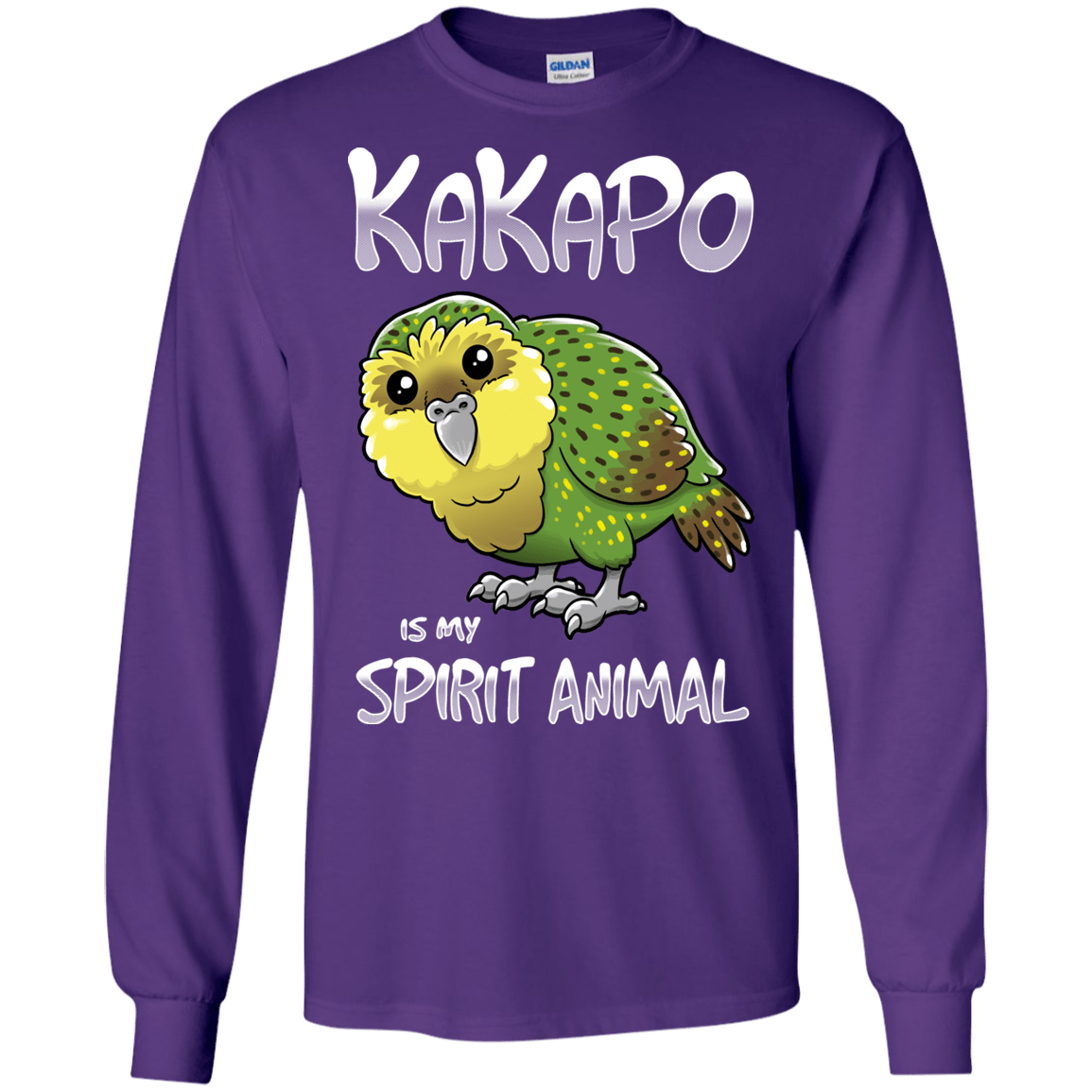 T-Shirts Purple / S Kakapo Spirit Animal Men's Long Sleeve T-Shirt