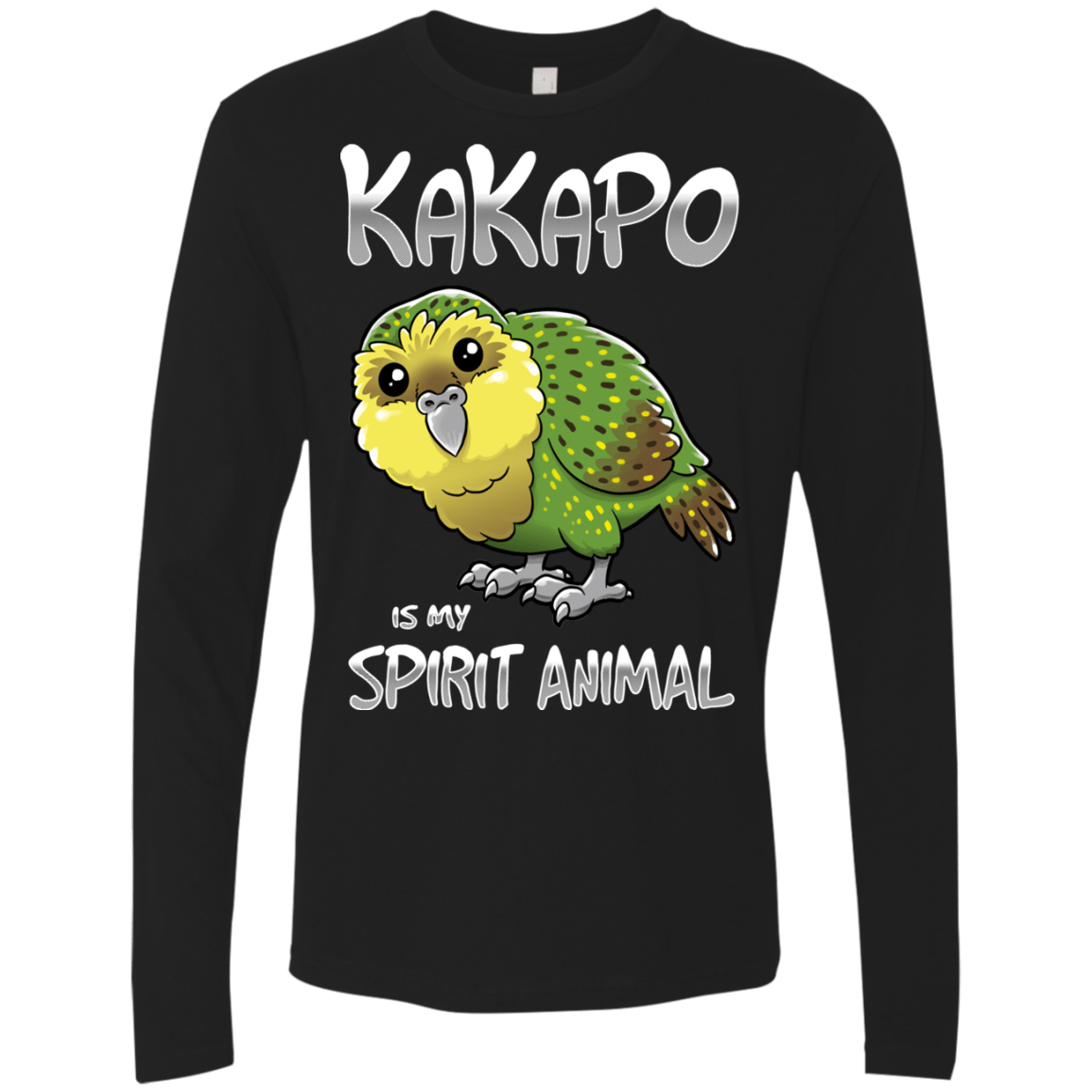 T-Shirts Black / S Kakapo Spirit Animal Men's Premium Long Sleeve