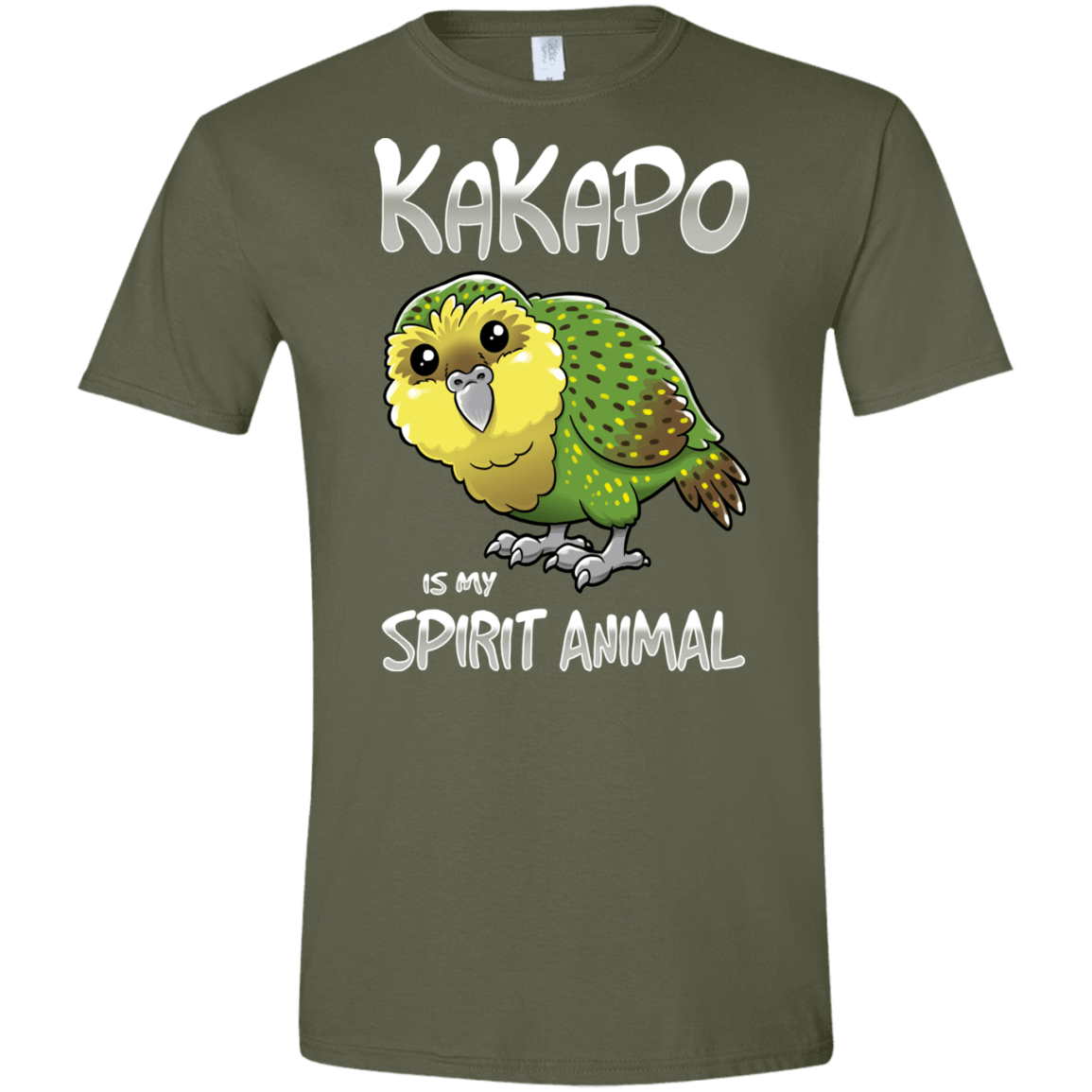T-Shirts Military Green / S Kakapo Spirit Animal Men's Semi-Fitted Softstyle