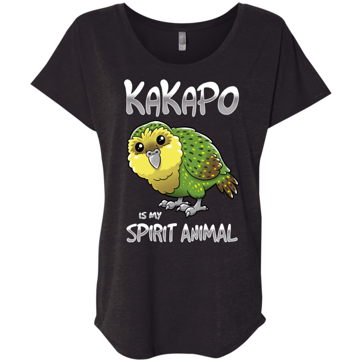 T-Shirts Vintage Black / X-Small Kakapo Spirit Animal Triblend Dolman Sleeve