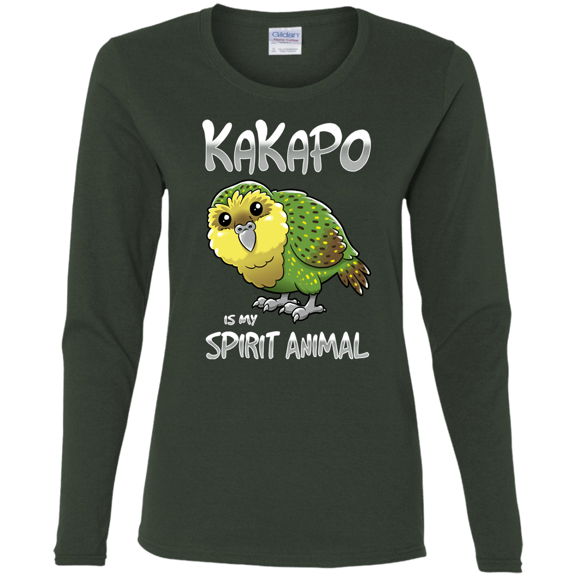 T-Shirts Forest / S Kakapo Spirit Animal Women's Long Sleeve T-Shirt