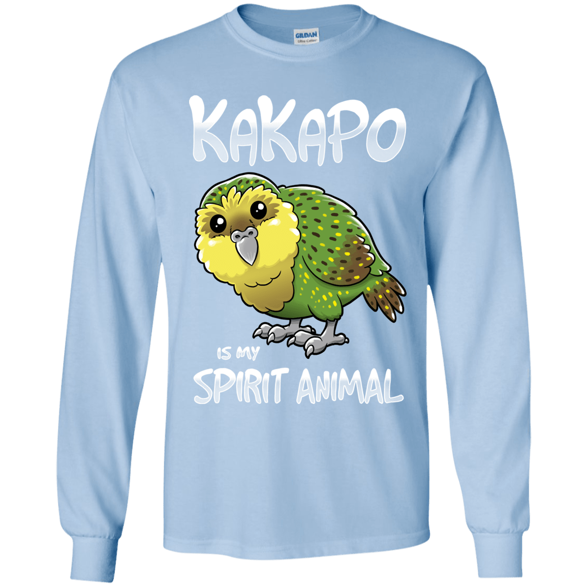 T-Shirts Light Blue / YS Kakapo Spirit Animal Youth Long Sleeve T-Shirt