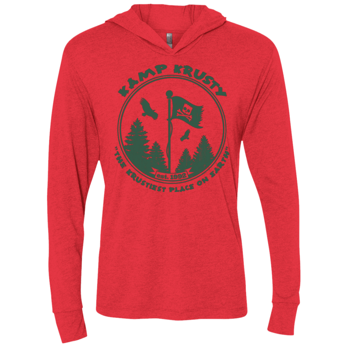 T-Shirts Vintage Red / X-Small Kamp Krusty Triblend Long Sleeve Hoodie Tee