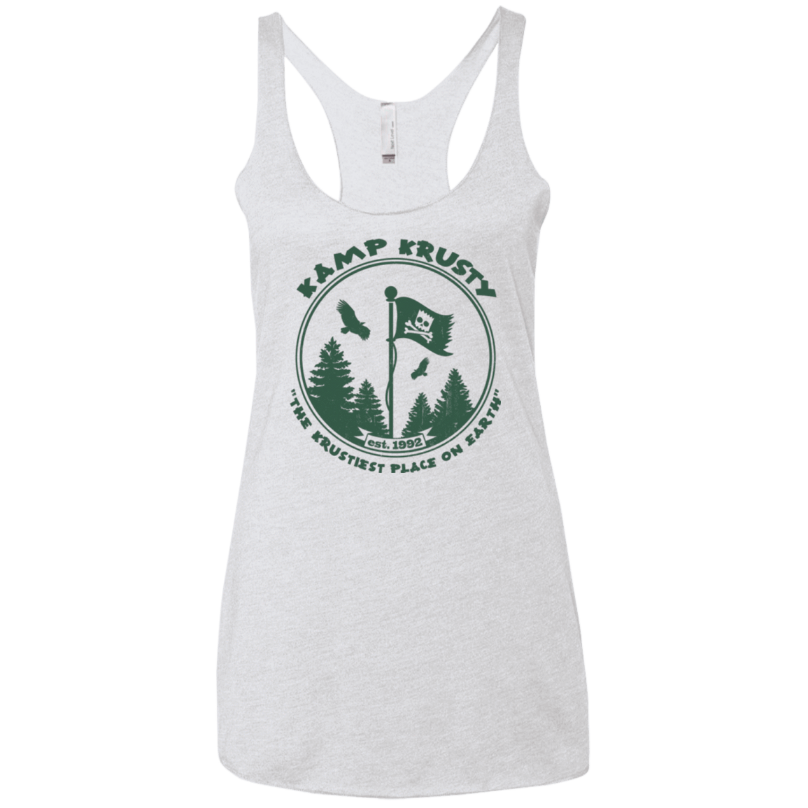 T-Shirts Heather White / X-Small Kamp Krusty Women's Triblend Racerback Tank