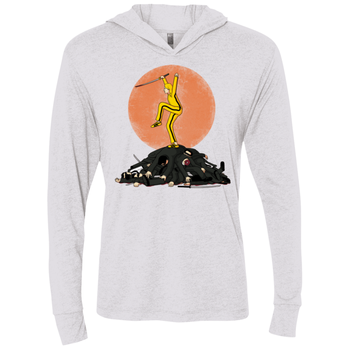 T-Shirts Heather White / X-Small Karate Bill Triblend Long Sleeve Hoodie Tee