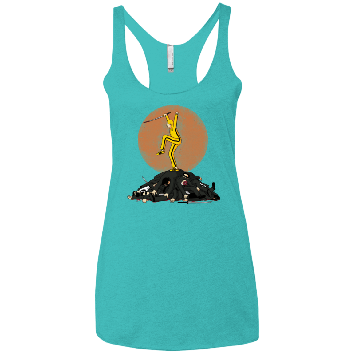 T-Shirts Tahiti Blue / X-Small Karate Bill Women's Triblend Racerback Tank