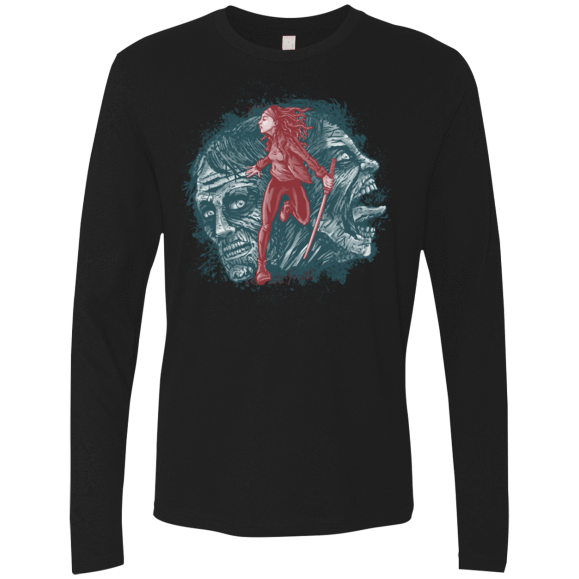 T-Shirts Black / Small Katana Girl Men's Premium Long Sleeve