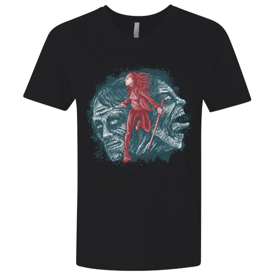 T-Shirts Black / X-Small Katana Girl Men's Premium V-Neck