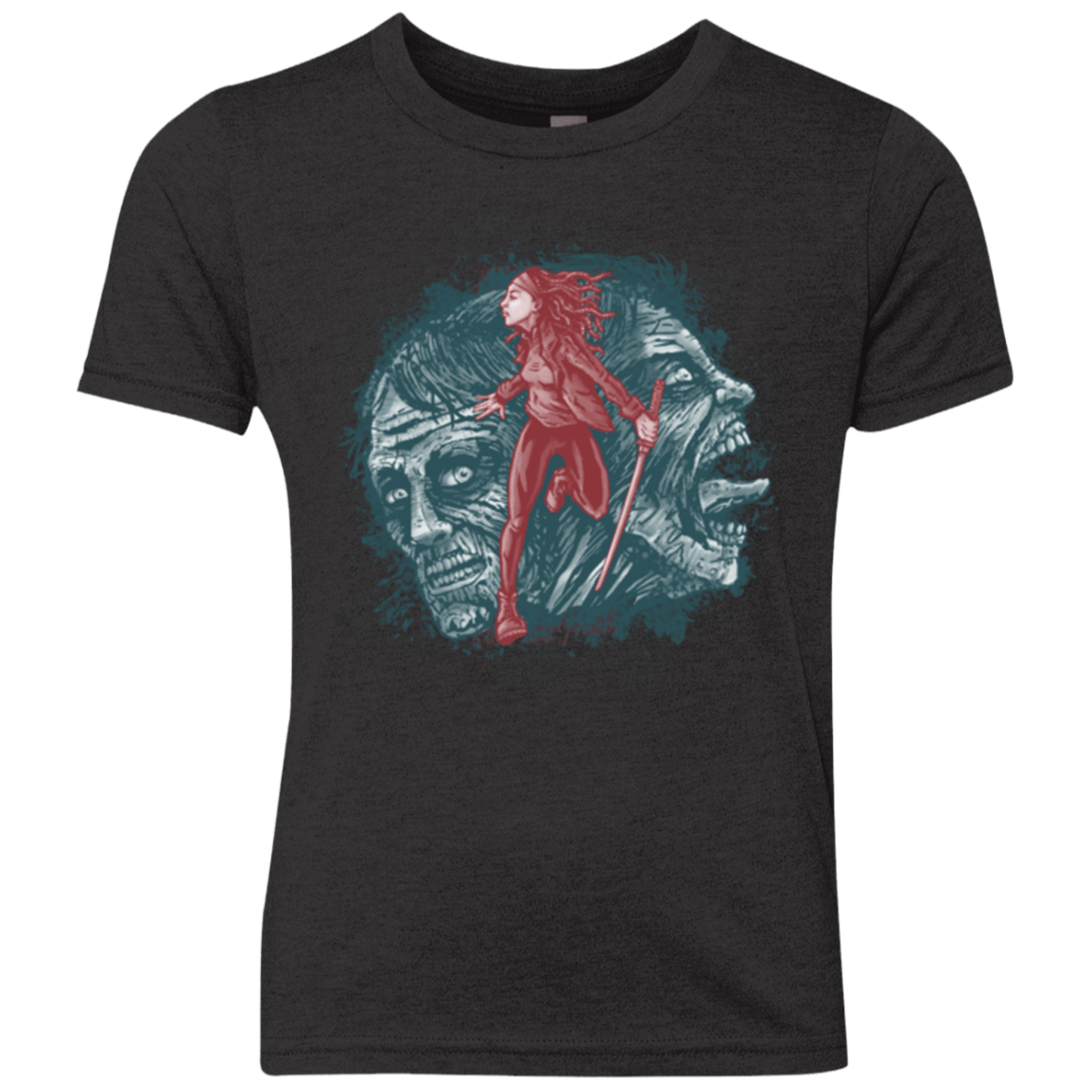 T-Shirts Vintage Black / YXS Katana Girl Youth Triblend T-Shirt