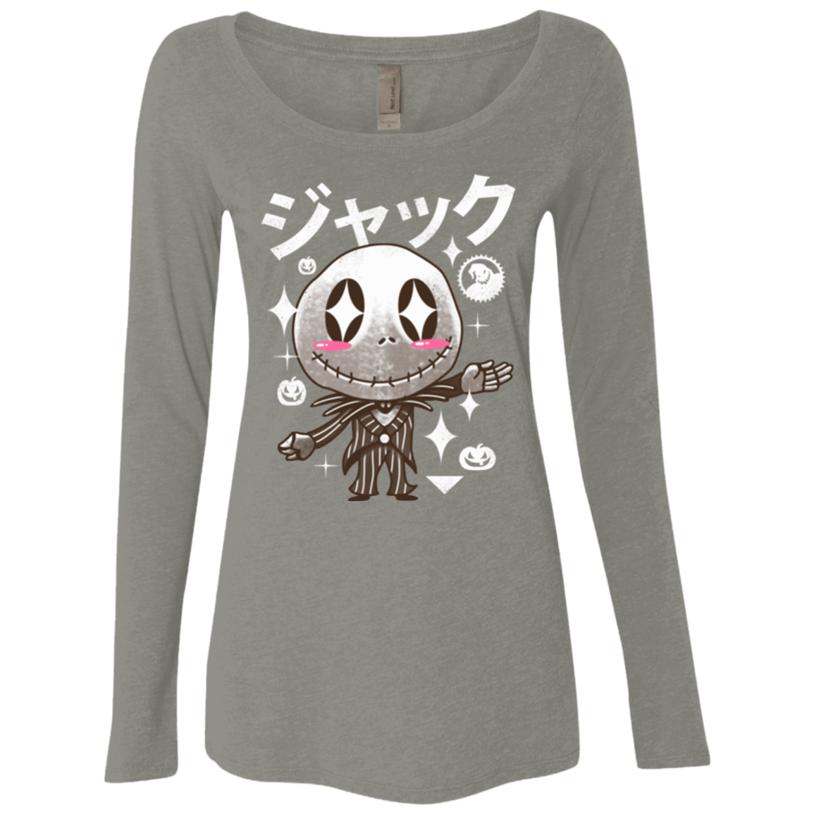 T-Shirts Venetian Grey / Small Kawaii Before Christmas Women's Triblend Long Sleeve Shirt