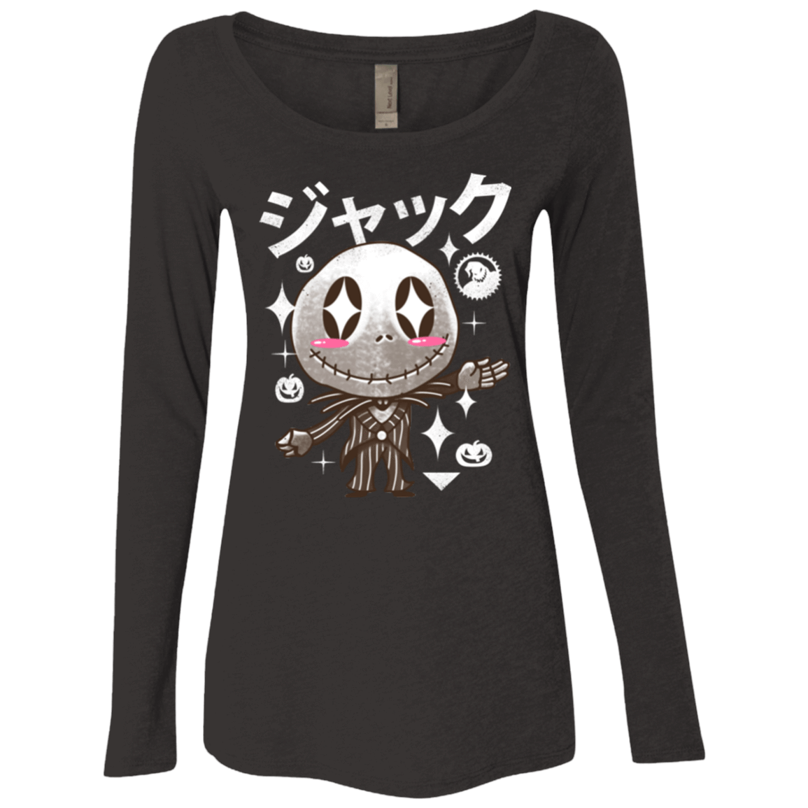 T-Shirts Vintage Black / Small Kawaii Before Christmas Women's Triblend Long Sleeve Shirt