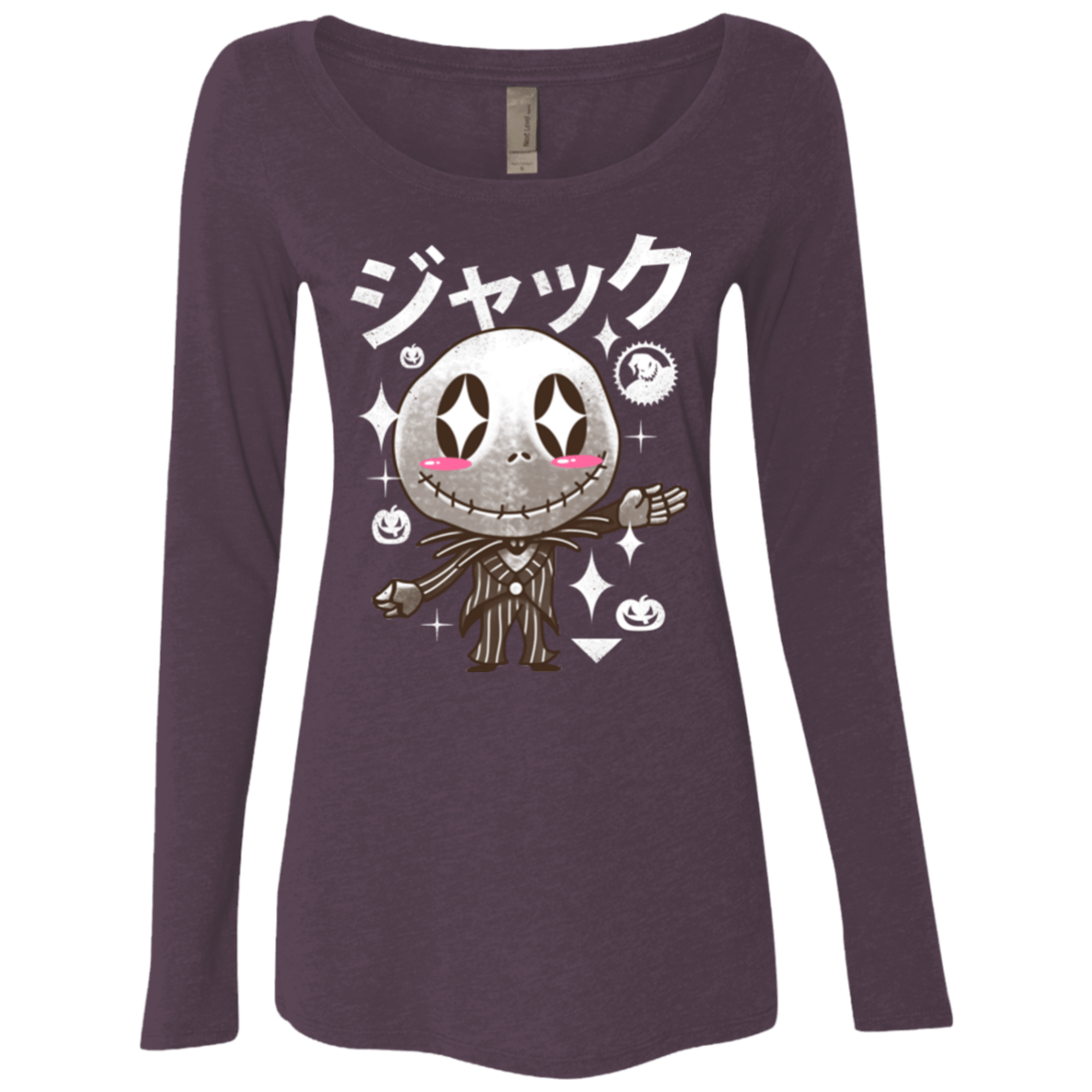 T-Shirts Vintage Purple / Small Kawaii Before Christmas Women's Triblend Long Sleeve Shirt
