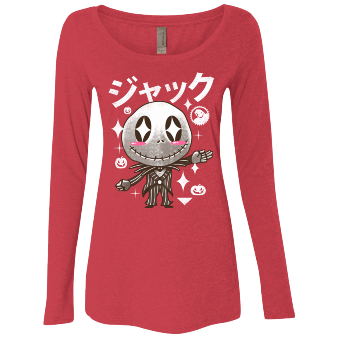 T-Shirts Vintage Red / Small Kawaii Before Christmas Women's Triblend Long Sleeve Shirt