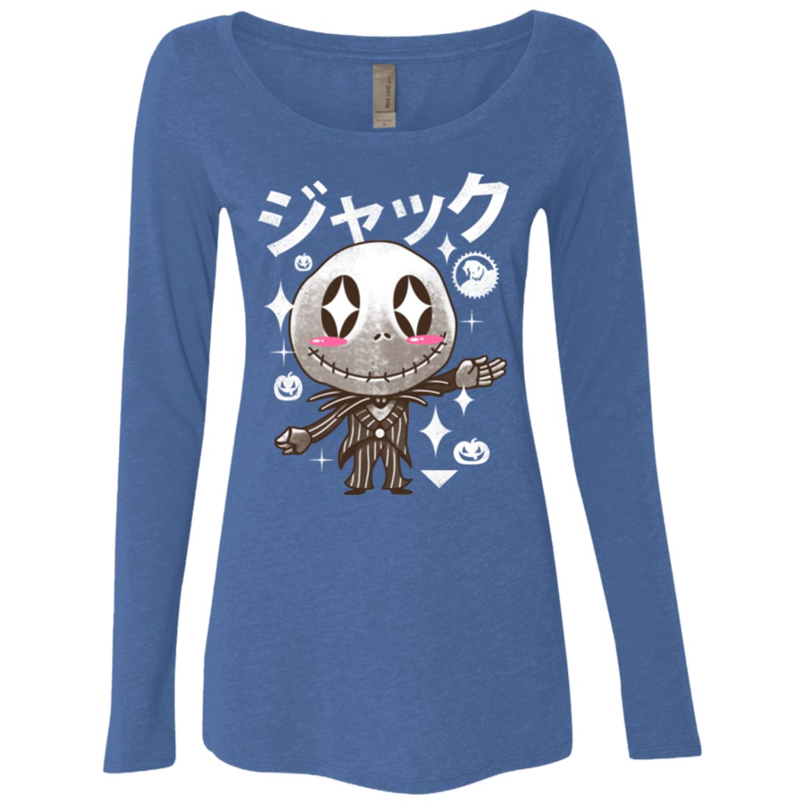 T-Shirts Vintage Royal / Small Kawaii Before Christmas Women's Triblend Long Sleeve Shirt