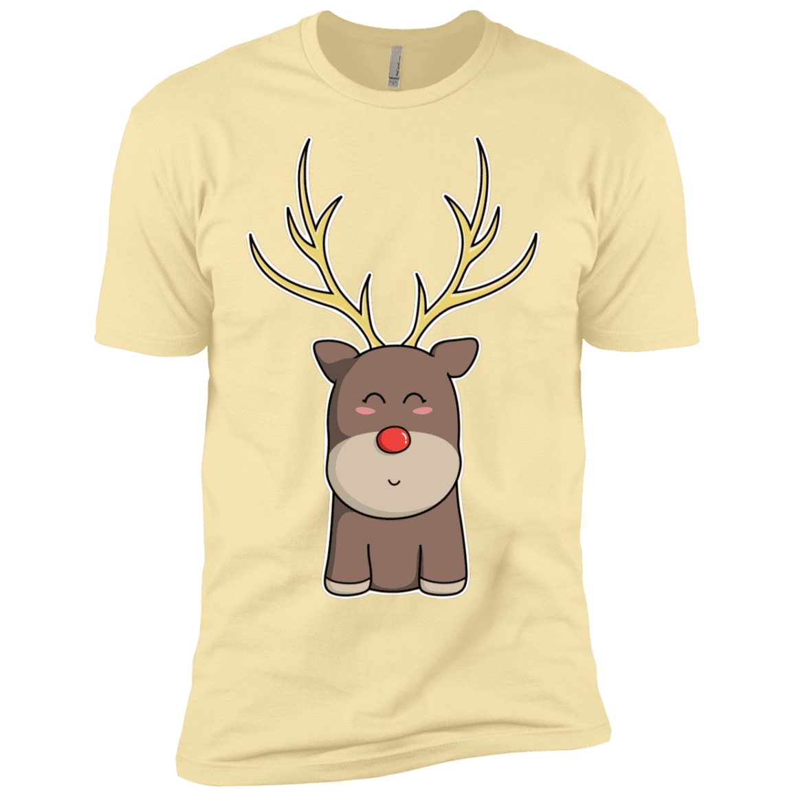 T-Shirts Banana Cream / X-Small Kawaii Christmas Reindeer Men's Premium T-Shirt