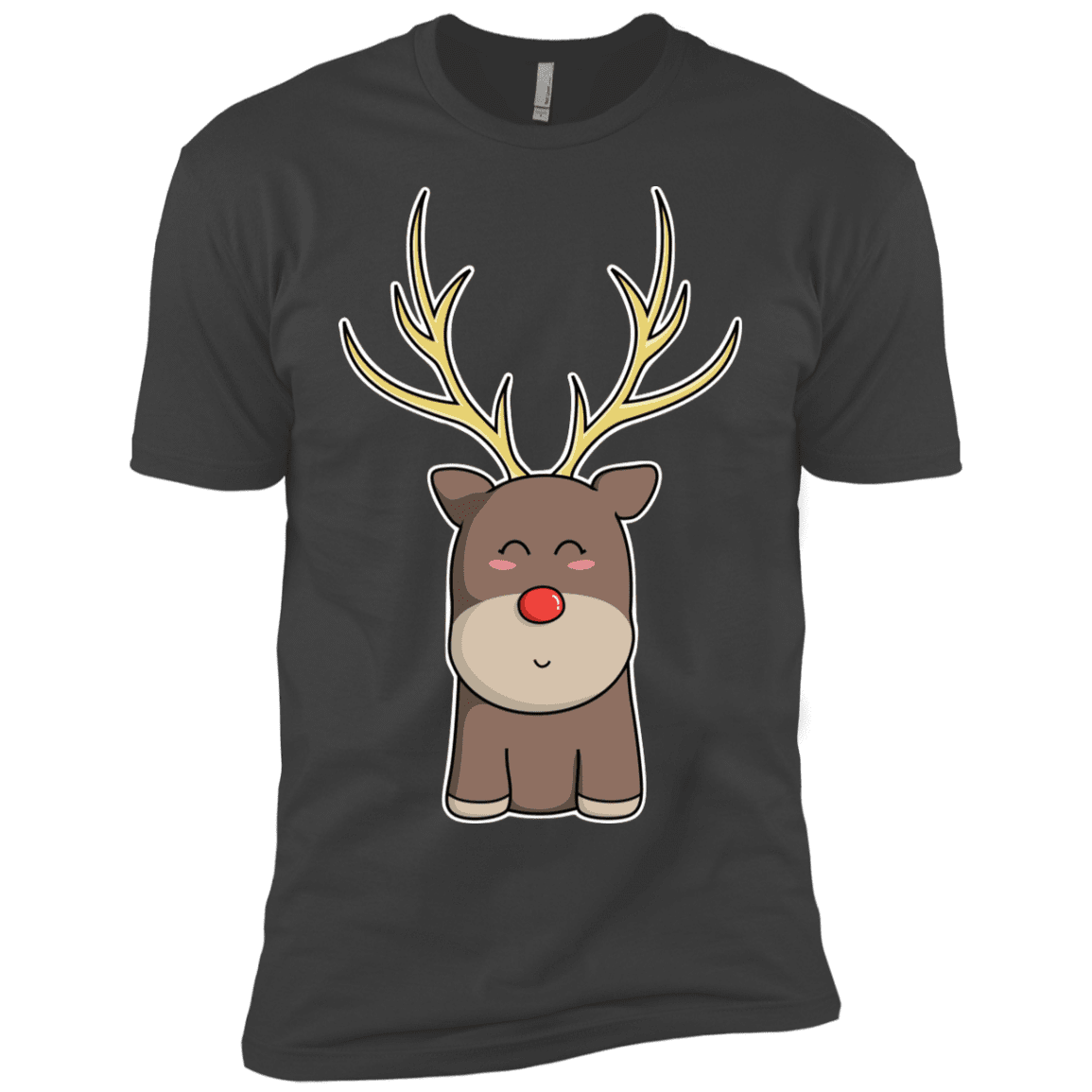 T-Shirts Heavy Metal / X-Small Kawaii Christmas Reindeer Men's Premium T-Shirt