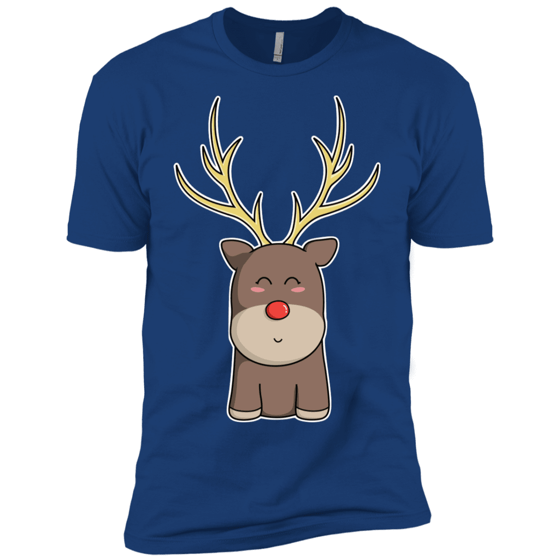 T-Shirts Royal / X-Small Kawaii Christmas Reindeer Men's Premium T-Shirt