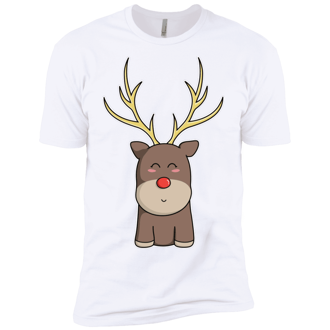 T-Shirts White / X-Small Kawaii Christmas Reindeer Men's Premium T-Shirt