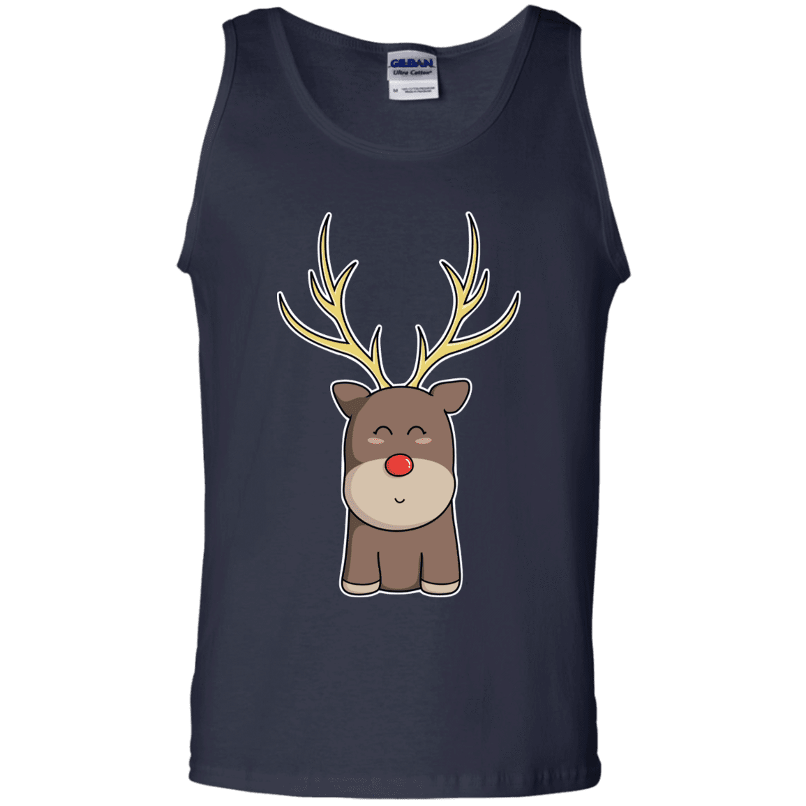 T-Shirts Navy / S Kawaii Christmas Reindeer Men's Tank Top