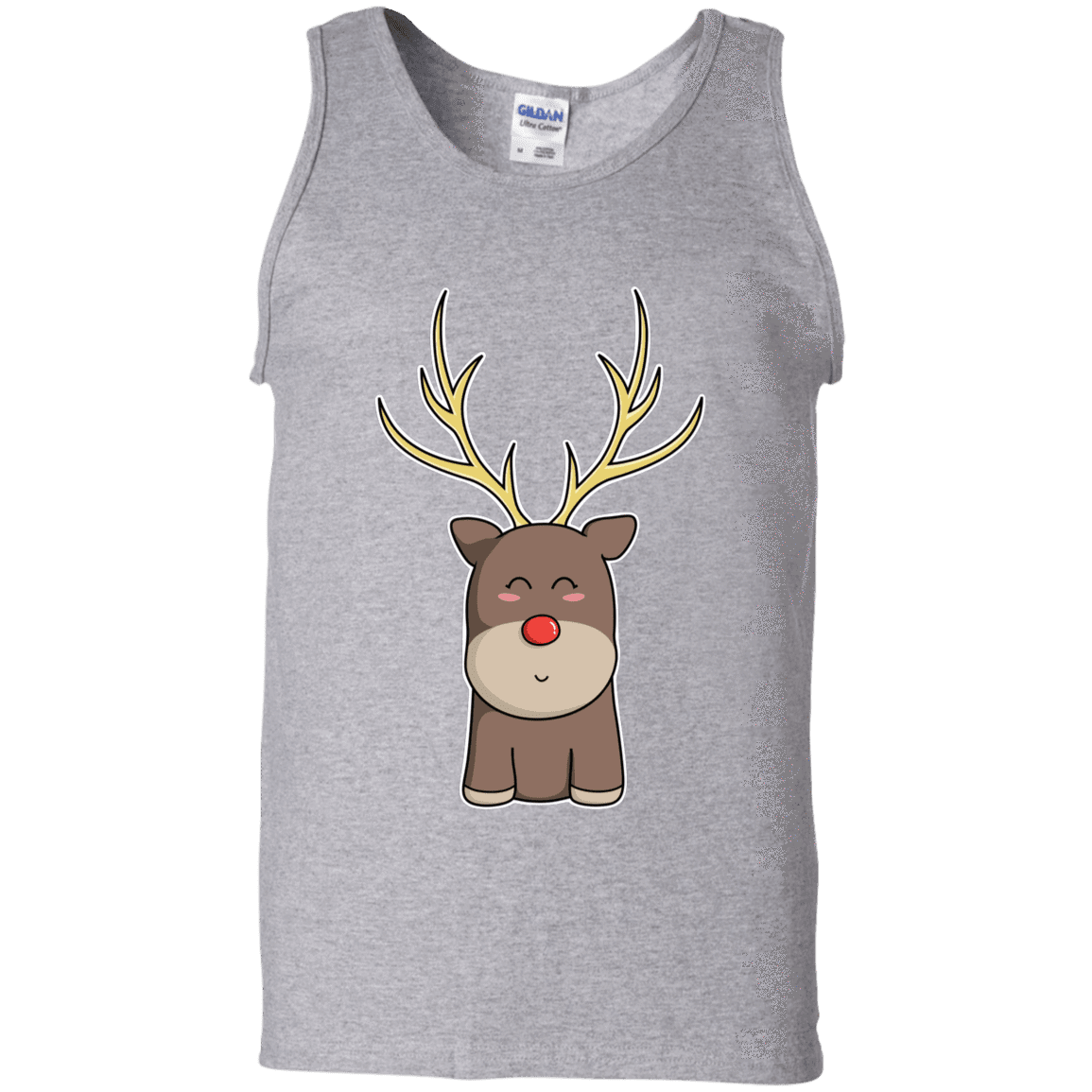 T-Shirts Sport Grey / S Kawaii Christmas Reindeer Men's Tank Top