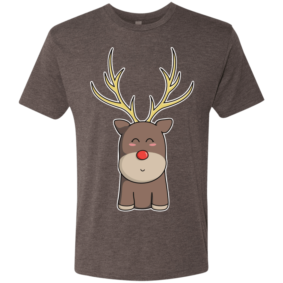 T-Shirts Macchiato / S Kawaii Christmas Reindeer Men's Triblend T-Shirt