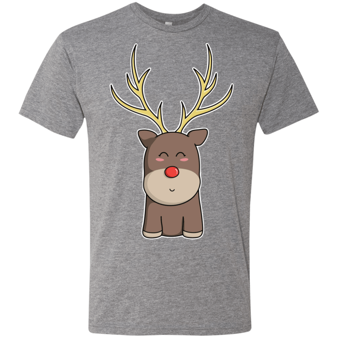 T-Shirts Premium Heather / S Kawaii Christmas Reindeer Men's Triblend T-Shirt
