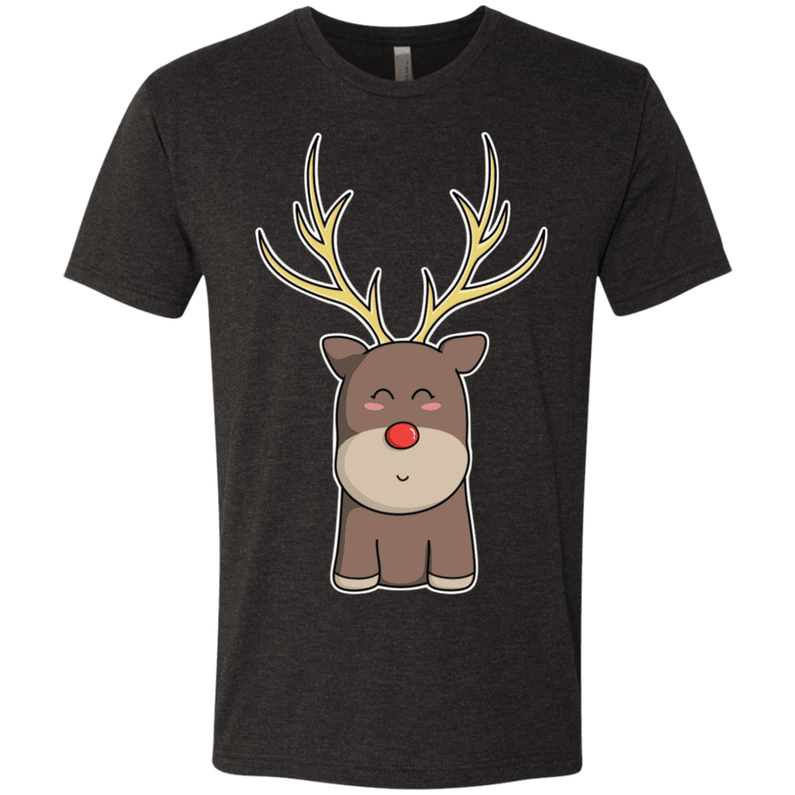 T-Shirts Vintage Black / S Kawaii Christmas Reindeer Men's Triblend T-Shirt