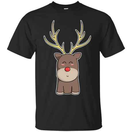 T-Shirts Black / S Kawaii Christmas Reindeer T-Shirt