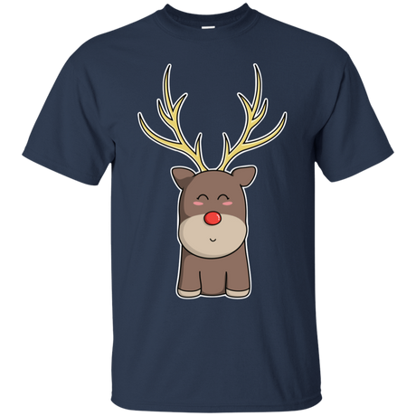 T-Shirts Navy / S Kawaii Christmas Reindeer T-Shirt