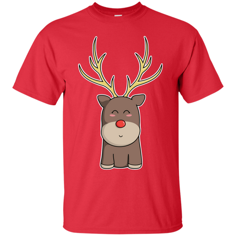 T-Shirts Red / S Kawaii Christmas Reindeer T-Shirt