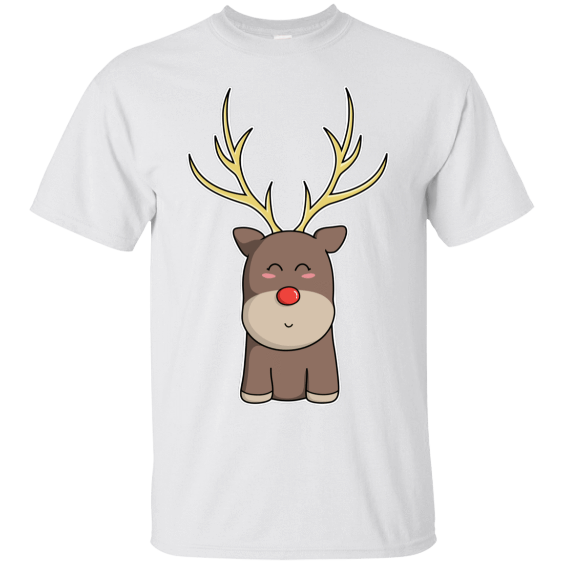 T-Shirts White / S Kawaii Christmas Reindeer T-Shirt