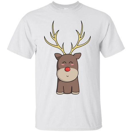 T-Shirts White / S Kawaii Christmas Reindeer T-Shirt