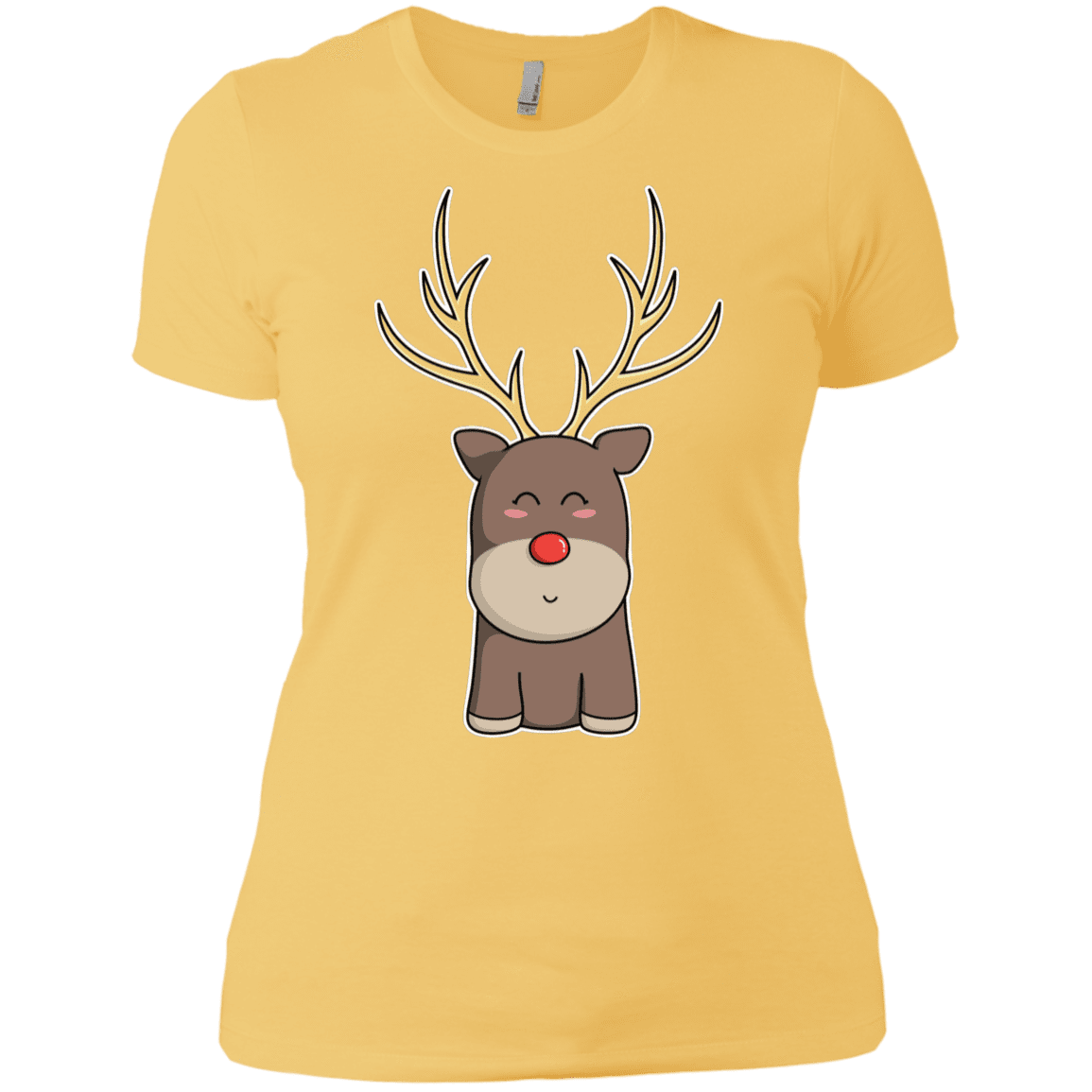 T-Shirts Banana Cream/ / X-Small Kawaii Christmas Reindeer Women's Premium T-Shirt