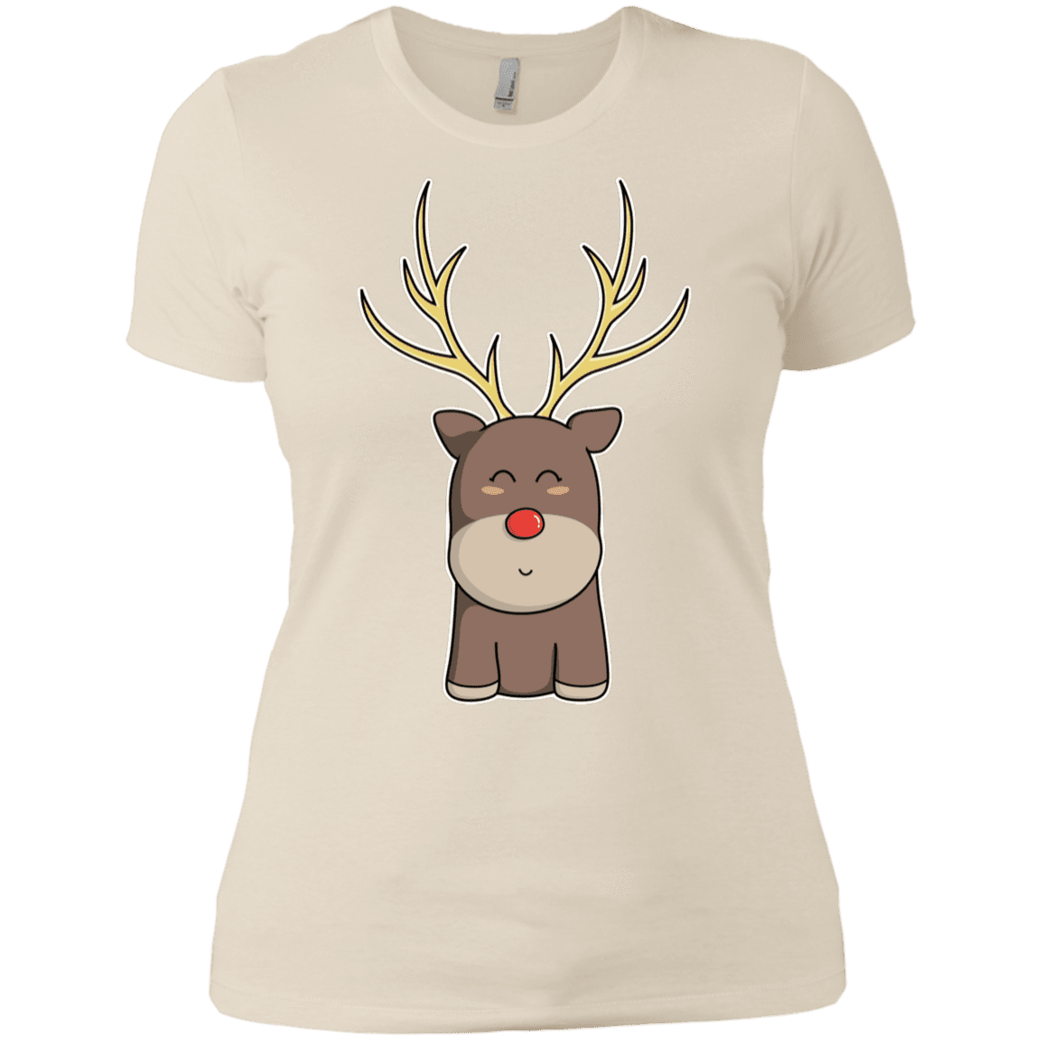 T-Shirts Ivory/ / X-Small Kawaii Christmas Reindeer Women's Premium T-Shirt