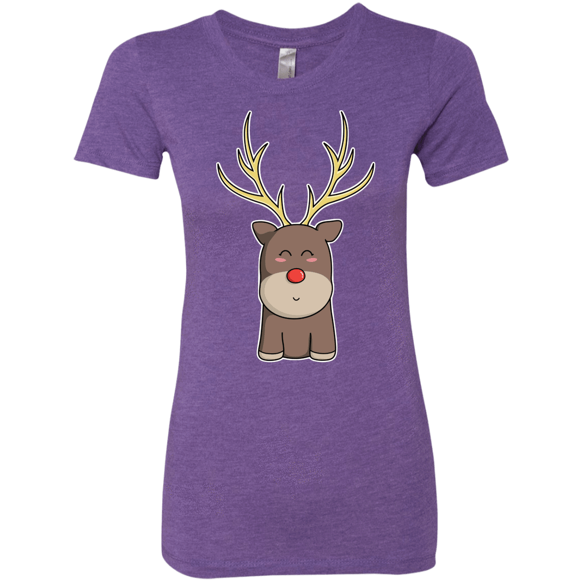 T-Shirts Purple Rush / S Kawaii Christmas Reindeer Women's Triblend T-Shirt