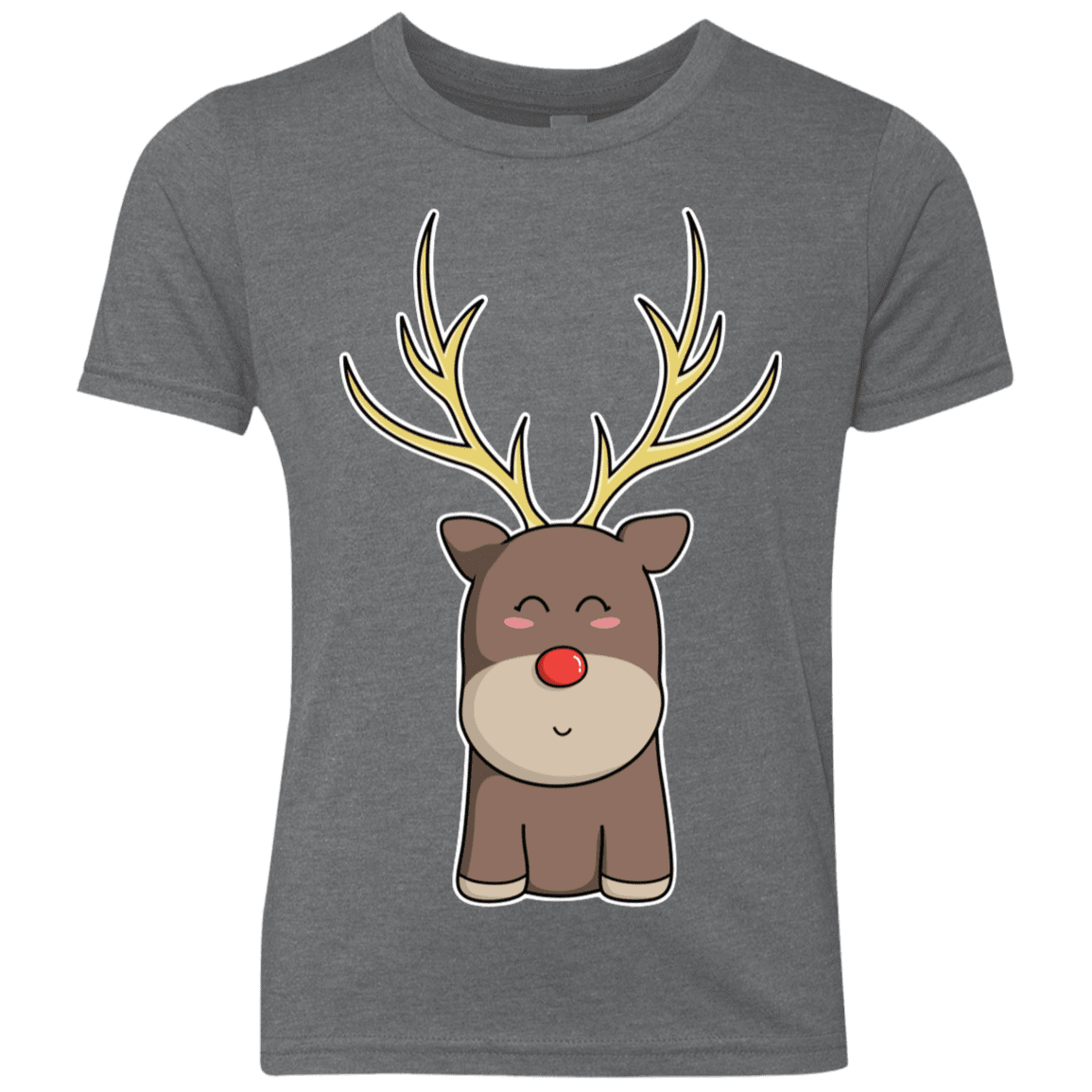 T-Shirts Premium Heather / YXS Kawaii Christmas Reindeer Youth Triblend T-Shirt