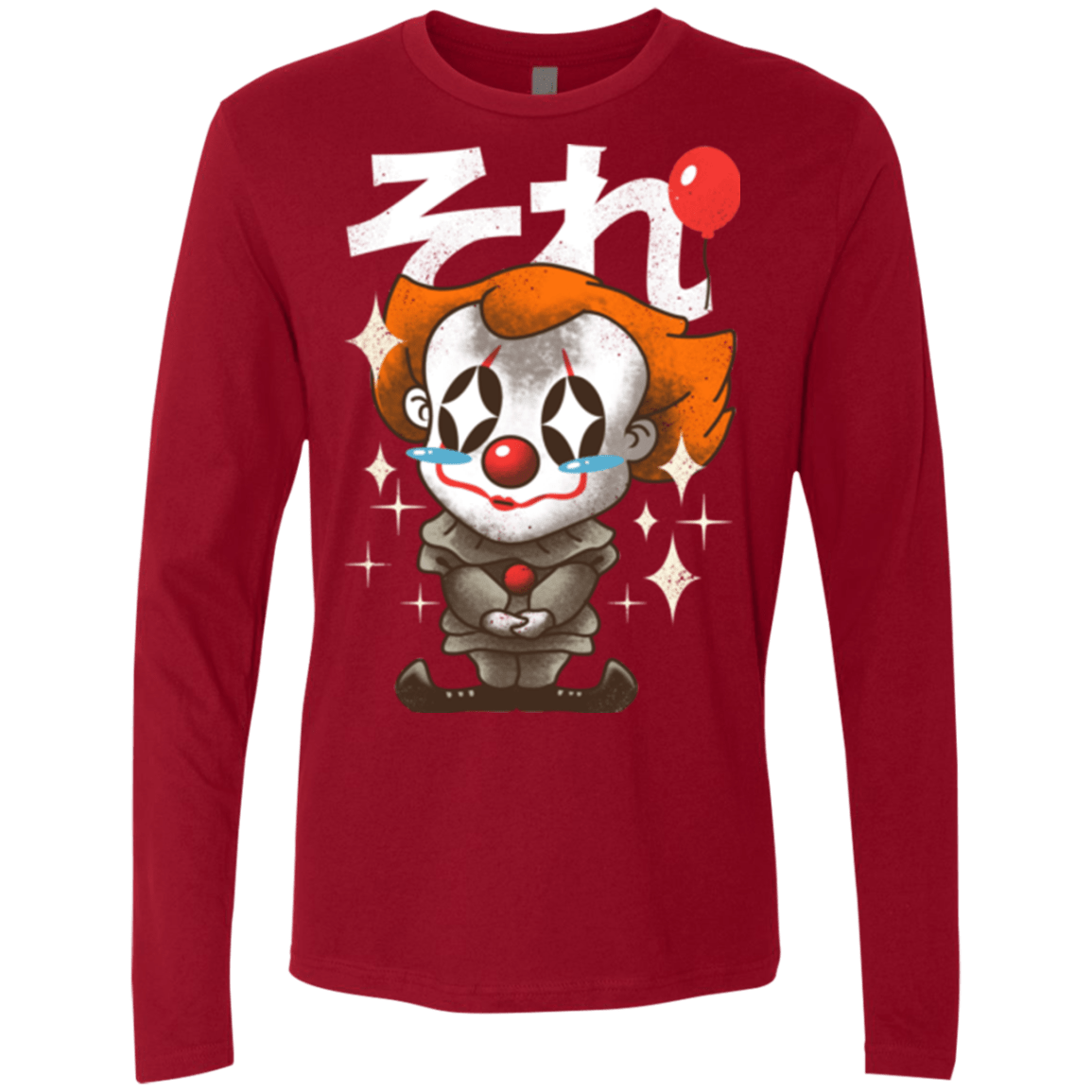 T-Shirts Cardinal / Small Kawaii Clown Men's Premium Long Sleeve