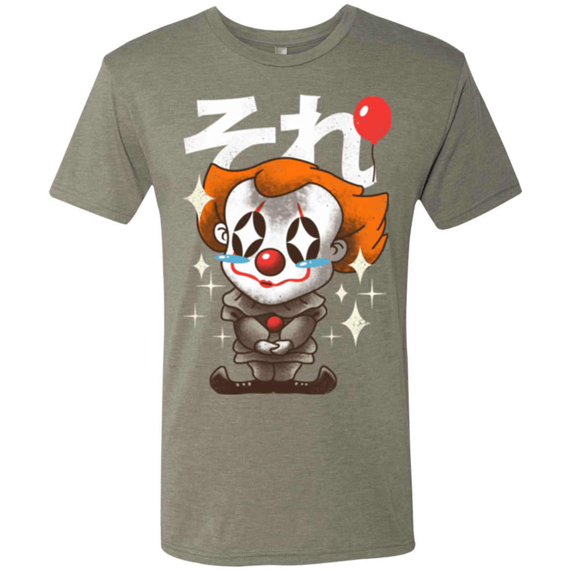 T-Shirts Venetian Grey / Small Kawaii Clown Men's Triblend T-Shirt