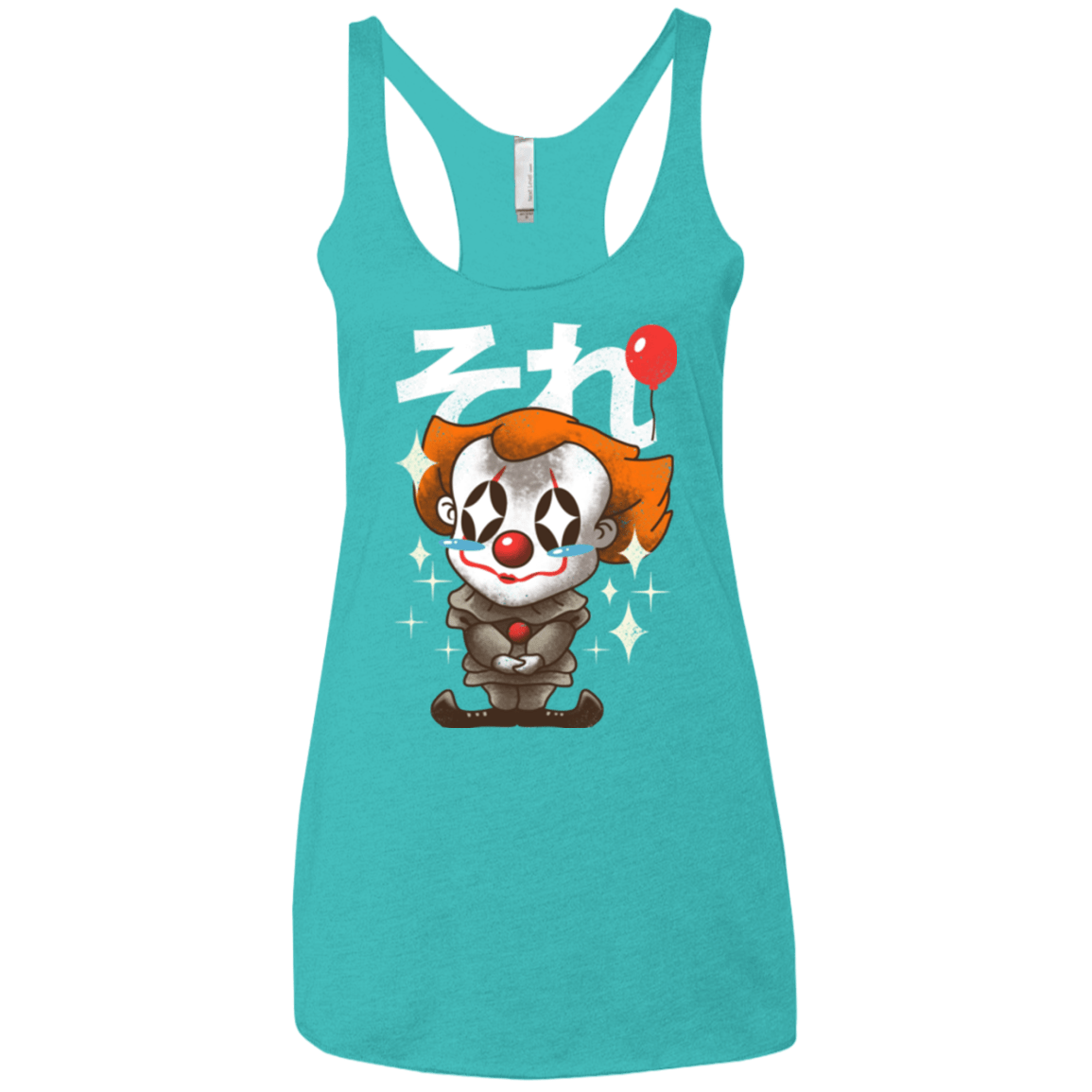 T-Shirts Tahiti Blue / X-Small Kawaii Clown Women's Triblend Racerback Tank