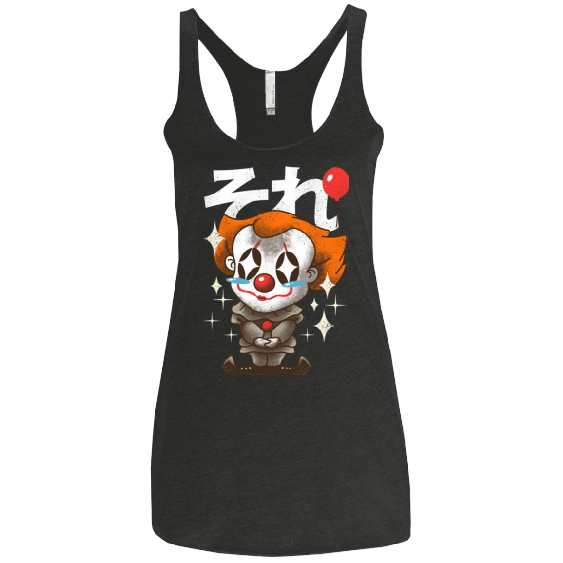 T-Shirts Vintage Black / X-Small Kawaii Clown Women's Triblend Racerback Tank